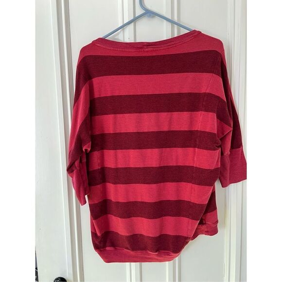 Splendid red and dark red striped Dolman lightweight sweatshirt S - Picture 4 of 4